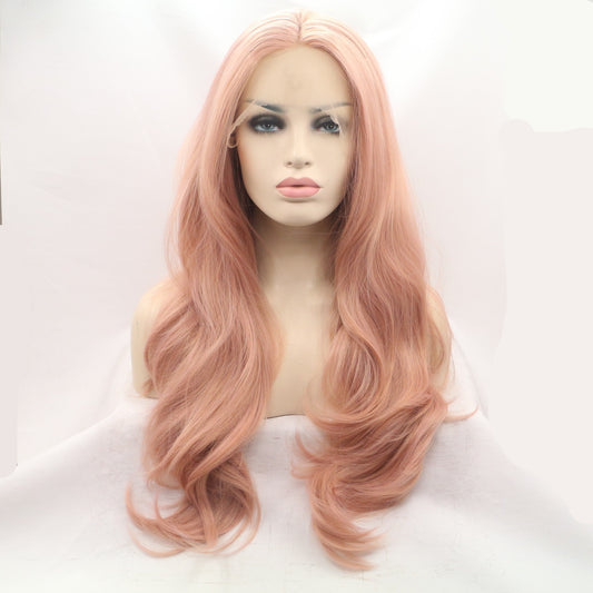 Perruque Lace Front Ondulations Longues – Rose Pastel Glamour