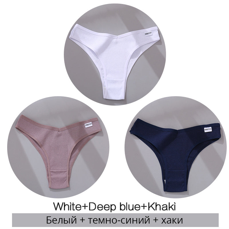 Lot de 3 Strings en Coton – Confort, Simplicité & Séduction