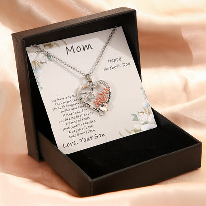 Collier de fête des mères - Coffret cadeau Collier d'amour pour femmes Bijoux fins Accessoires pour femmes Bijoux de mode