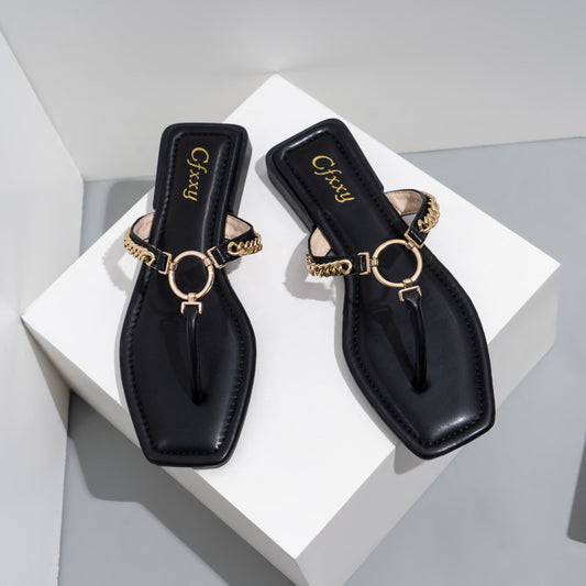 Sandales Élégantes à Chaîne – Style Minimaliste & Chic