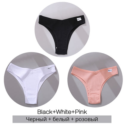 Lot de 3 Strings en Coton – Confort, Simplicité & Séduction