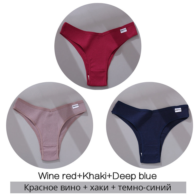 Lot de 3 Strings en Coton – Confort, Simplicité & Séduction
