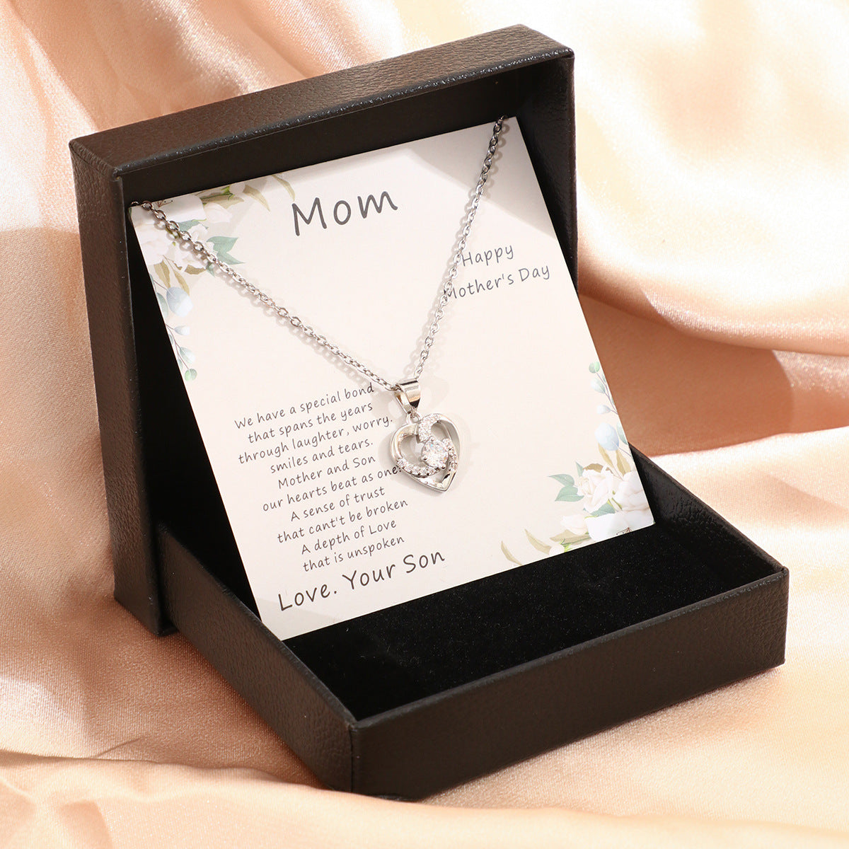 Collier de fête des mères - Coffret cadeau Collier d'amour pour femmes Bijoux fins Accessoires pour femmes Bijoux de mode