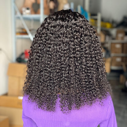 Perruque Bandeau Bouclée – Cheveux Humains 200 % Densité (16 pouces)