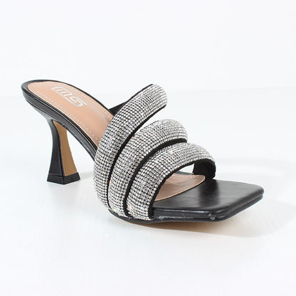 Sandales à Talons Hauts pour Femme – Élégance Strass et Confort Assuré