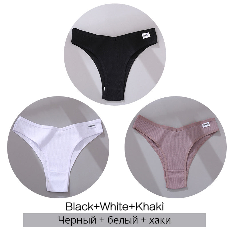 Lot de 3 Strings en Coton – Confort, Simplicité & Séduction