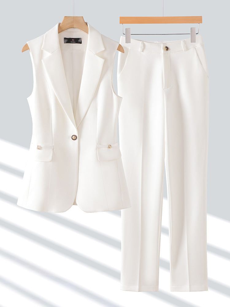 Ensemble Deux Pièces Professionnel – Gilet Cintré & Pantalon Tailleur