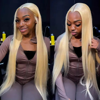 Perruque Lace Front Cheveux Naturels 613 Blond Platine – Lisse et Personnalisable