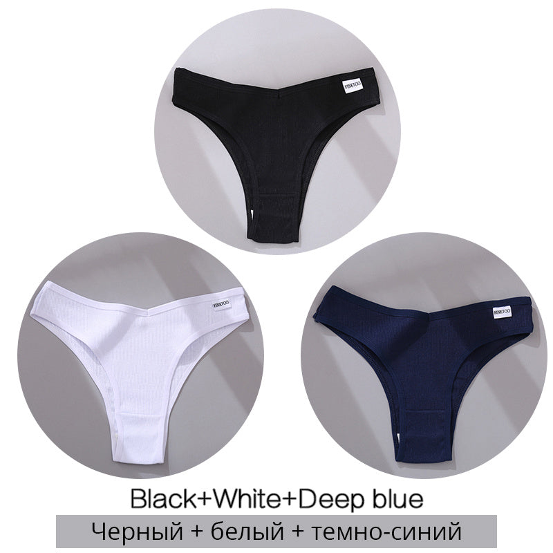 Lot de 3 Strings en Coton – Confort, Simplicité & Séduction