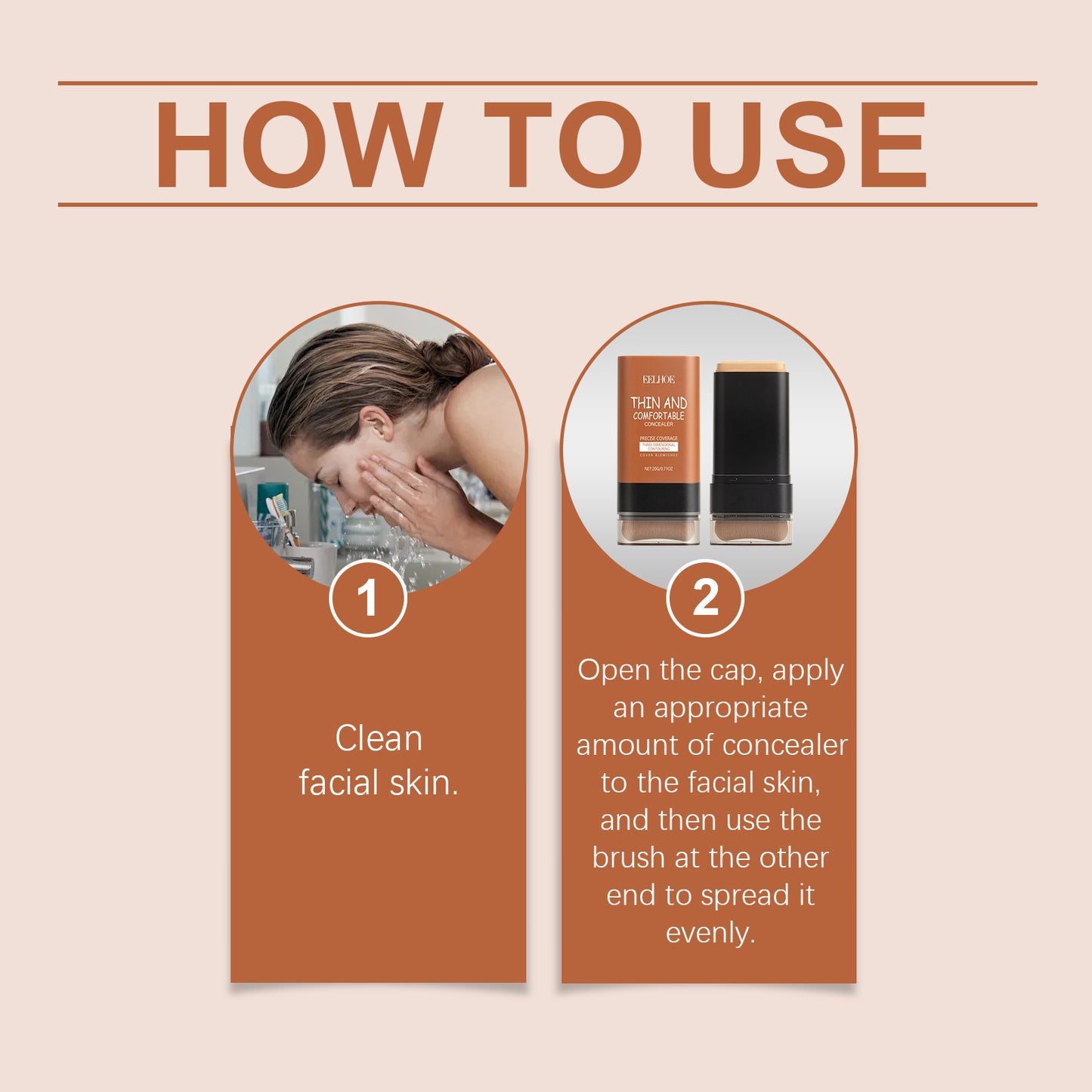 Stick Fond de Teint & Correcteur avec Pinceau Intégré – Haute Couvrance
