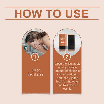 Stick Fond de Teint & Correcteur avec Pinceau Intégré – Haute Couvrance