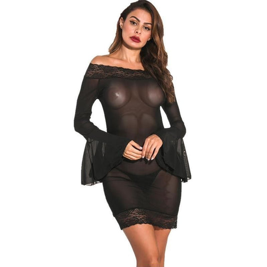 Robe de Nuit Transparente avec String – Élégance Sensuelle & Charme Nocturne
