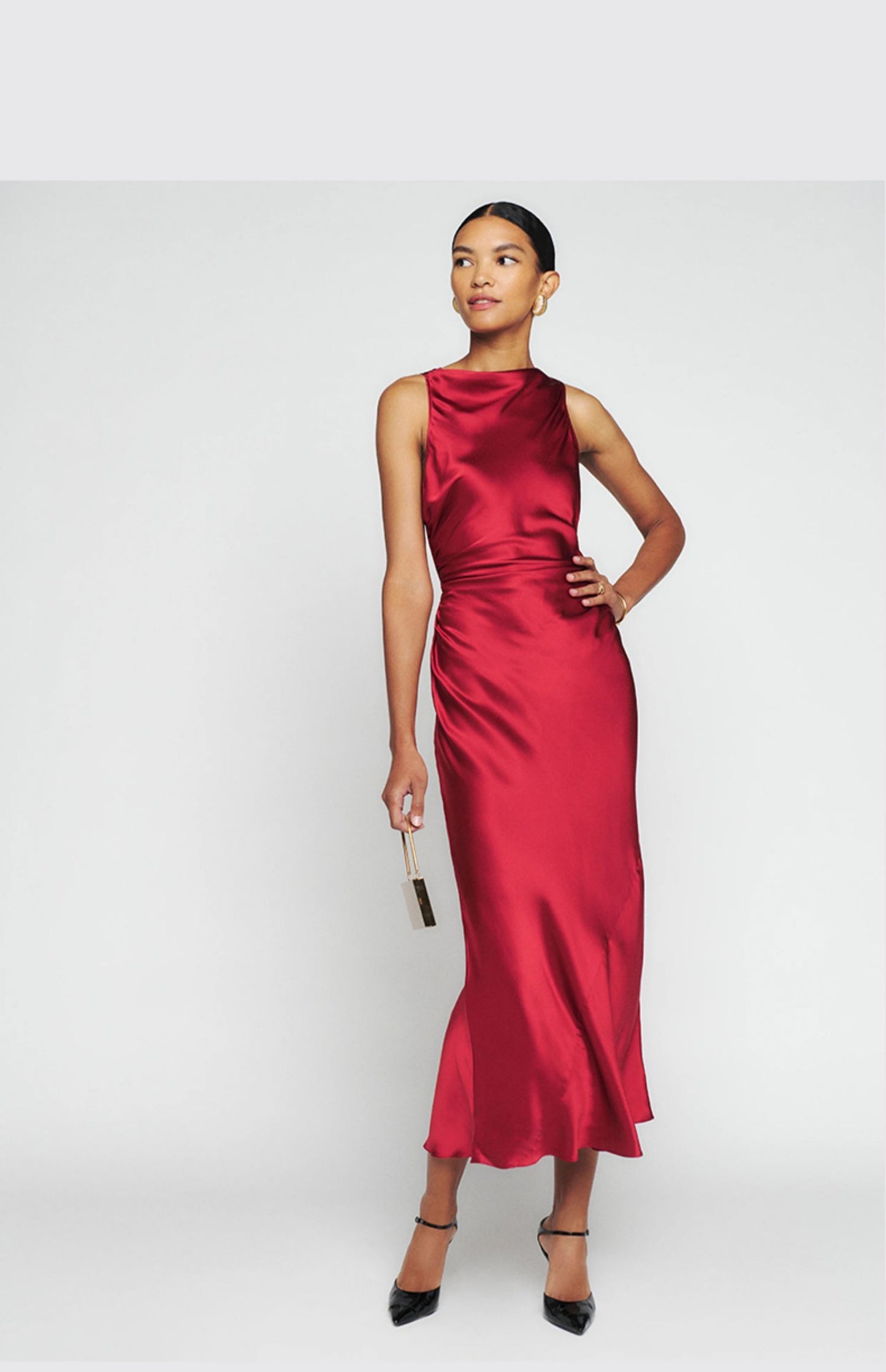 Robe Évasée Dos Nu en Acétate – Élégance à la Française
