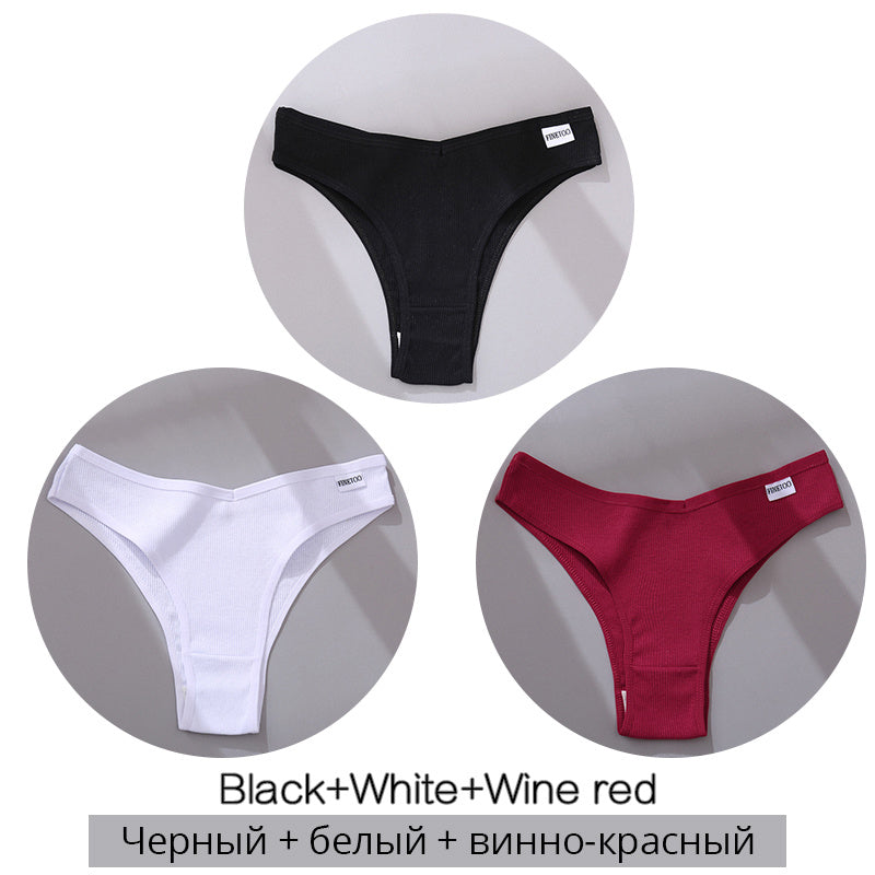 Lot de 3 Strings en Coton – Confort, Simplicité & Séduction