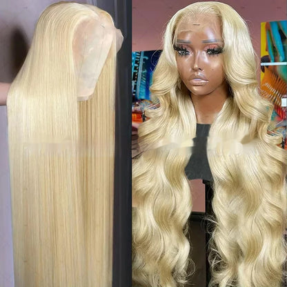 Perruque Lace Front Cheveux Naturels 613 Blond Platine – Lisse et Personnalisable